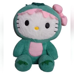 Hello Kitty Plush in Green and Pink Dinosaur Outfit
